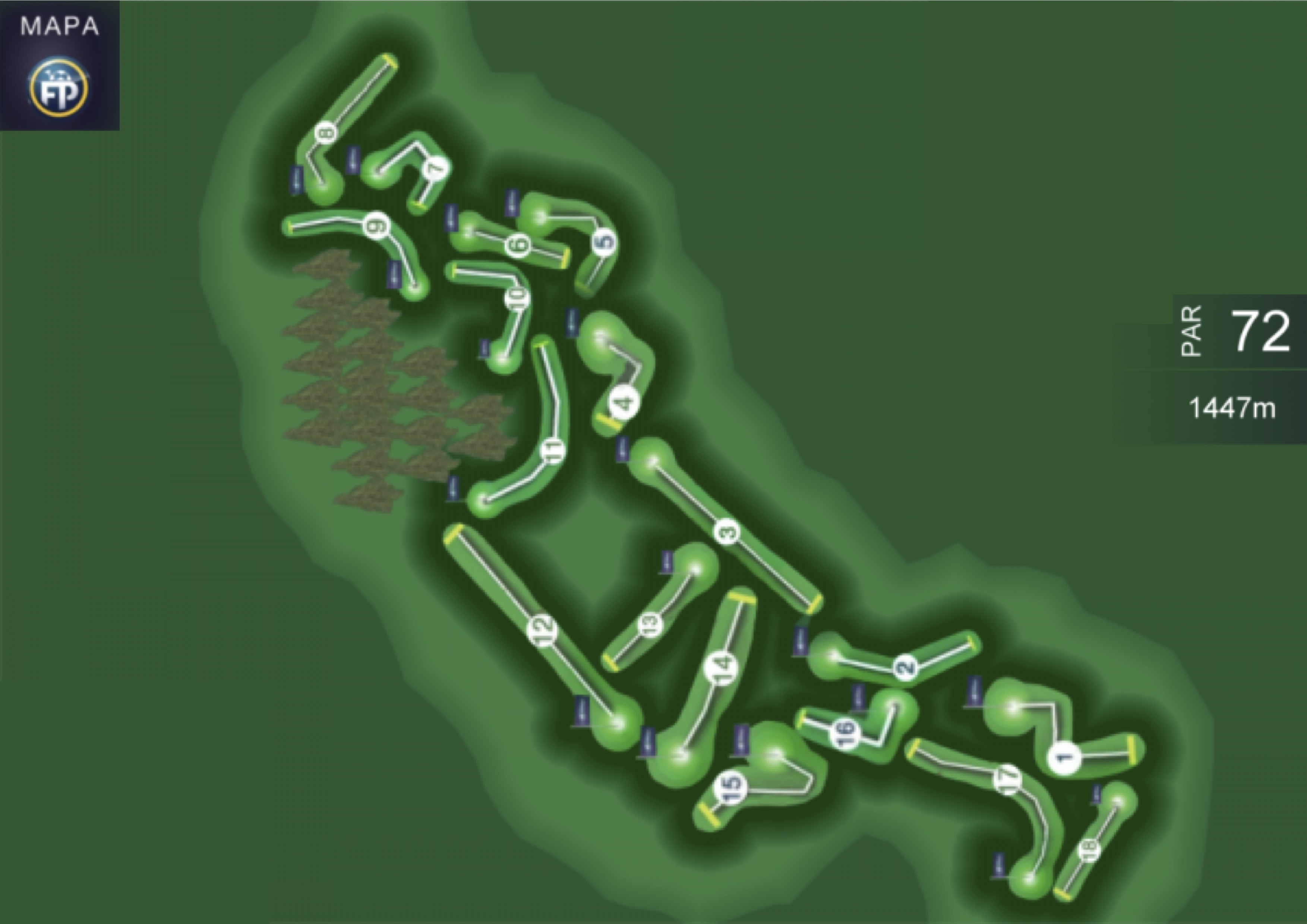 Mapa hřiště pro fotbalgolf
