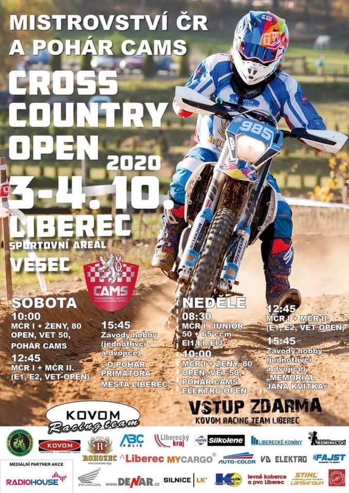 Mistrovství ČR a Pohár CAMS  jednotlivců v Cross Country OPEN 2020 - úvodní obrázek
