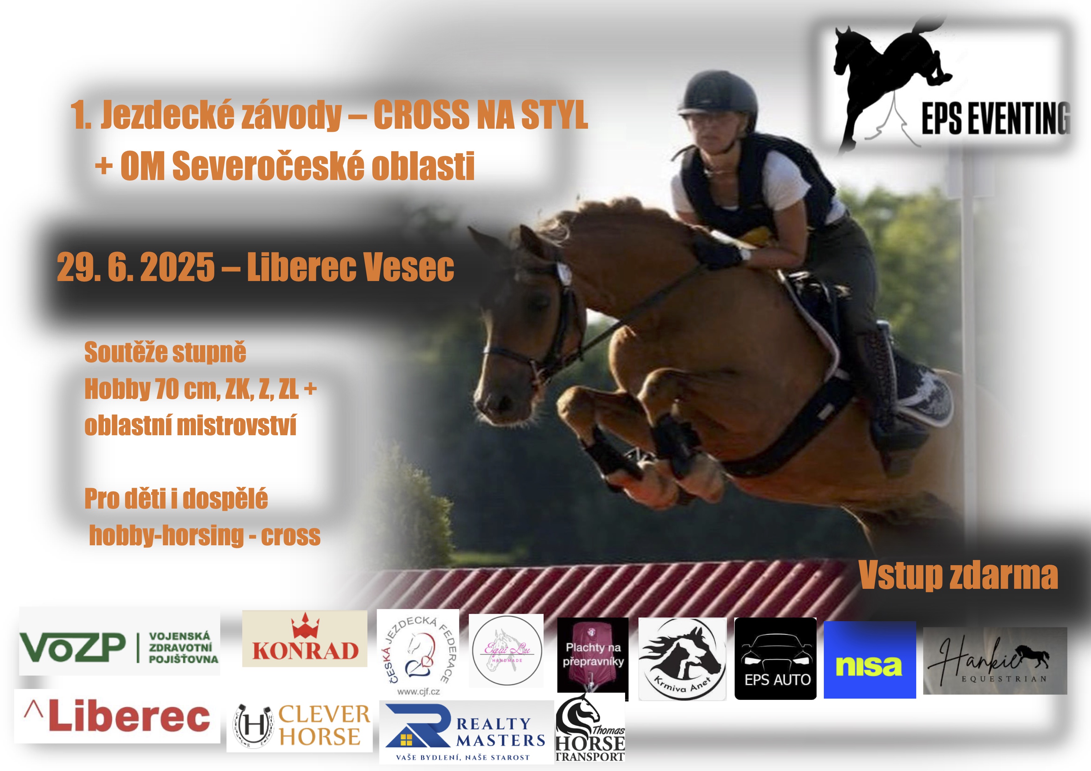 Ne 29. 6. 2025 1. Jezdecké závody – CROSS NA STYL + OM Severočeské oblasti - úvodní obrázek